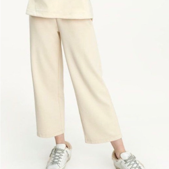 Splendid Women Cascade Wide Leg Cropped Sweatpants Light Camel L Nwt - Picture 2 of 6
